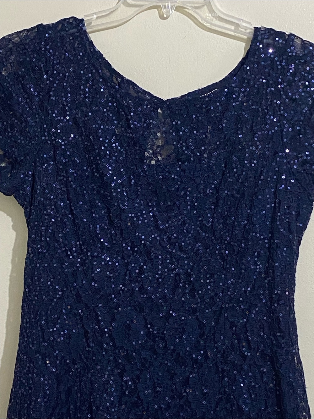 Ignite Women’s Cocktail Sparkling Navy Lace Formal Dress Size 12 - Picture 3 of 12